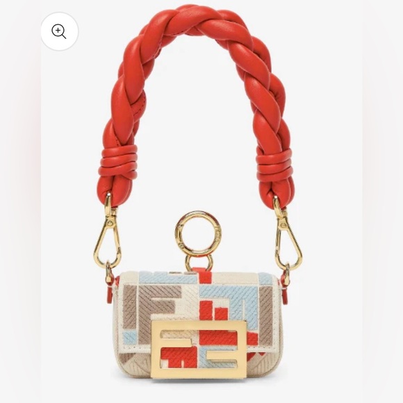 NWT FENDI Nano Baguette Multicolour canvas charm - Picture 6 of 14